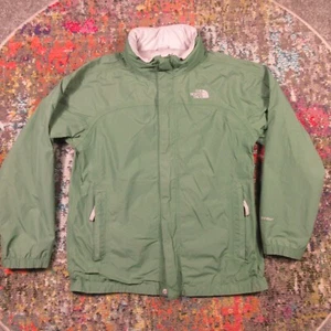 The North Face Rain Jacket Hyvent Youth XL Green Lightweight Hid Hood Ripstop - Picture 1 of 16
