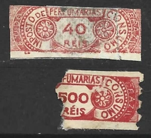 Brazil 1899 Perfumarias/Perfume Consumo Revenue Small size 2 values Very Scarce - Bild 1 von 2
