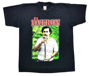 Camiseta De Colección Pablo Escobar El Patrón Negra Talla Pequeña Adulto Camiseta Narcos - Imagen 1 de 12