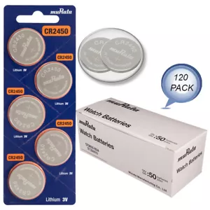 Murata CR2450 610mAh 3V Lithium (LiMnO2) Coin Cell Watch Battery - 120 Bulk - Picture 1 of 1
