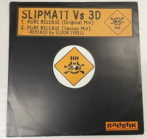 Slipmatt Vs 3D Pure Release 12” 33RPM Vinyl Record Maxi Single BLK001 1996 Promo - Foto 1 di 24