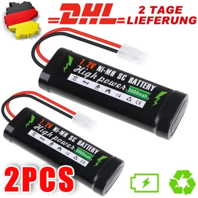 2 Stücke 5000mAh Wiederaufladbar Akku 7,2V Ni-MH Pack RC-Akku Tamiya-2P Stecker - Bild 1 von 4