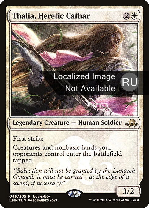 Thalia, Heretic Cathar (RU) - Foil Buy-a-Box Promo EMN Russian LP MTG - Image 1 of 1