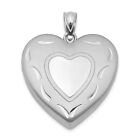 Silver  24mm D/C Heart Locket QLS398