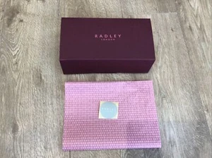 RADLEY STURDY BURGUNDY GIFT BOX TISSUE PAPER & STICKER 10IN BY 5 IN BY 3IN NEW - Picture 1 of 3
