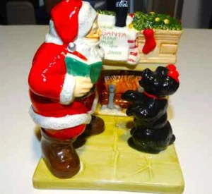 Vintage Ceramic COCA-COLA SANTA CLAUS & DOG Salt & Pepper Shaker Set 2002 - Picture 1 of 19