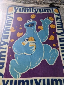 "Manta polar de colección Sesame Street Cookie Monster 58""x44"" deliciosa decoración de habitación" - Imagen 1 de 13