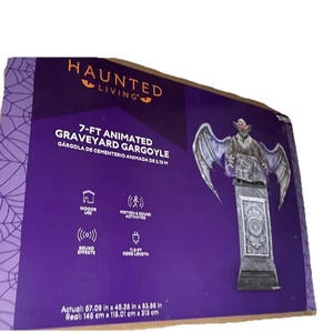 Haunted Living Halloween Life Size Gemmy Animatronic Talking Grave Gargoyle New - Picture 1 of 8
