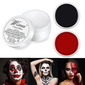 Clown Makeup Black White Red Cream Face Body Paint - Picture 1 of 7