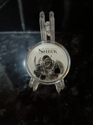 Moneta Argento 1oz - Shrek & Asino - 2021 - Capsulata - Immagine 1 di 2