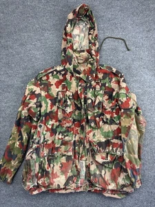 Vintage Swiss Alpenflage Jacket Mens Large Camo Hooded Military Field FZM 72 70s - Picture 1 of 9