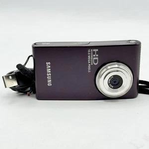Samsung HMX-U10 HD Camcorder Camera 10MP W/ Charging Cord Tested Purple - Picture 1 of 14