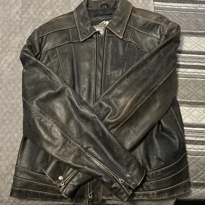 Chaqueta de cuero para mujer Harley-Davidson 1W. Cuero marrón usado Foto 1 de 4