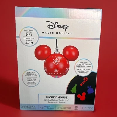 Disney Magic Holiday Mickey Mouse Whirl-a-Motion Hanging Projection Ornament - Image 1 of 4