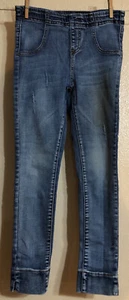 Mia Joy Joyfolie Jeans girls 14 Denim Blue Distressed High Waisted Jeggings - Picture 1 of 10