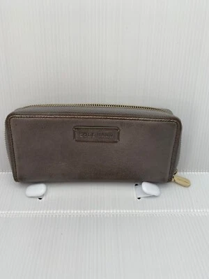 Cartera continental de cuero gris Cole Haan | Cartera con cremallera alrededor Foto 1 de 4