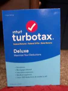 Intuit 2018 TurboTax Deluxe Federal E-File & State Tax, Windows/Mac, Sealed CD - Picture 1 of 2