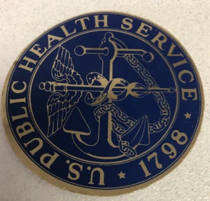 3” U.S. Public Health Service 1798 Seal Logo Bumper Sticker Decal Navy/Gold - Picture 1 of 3