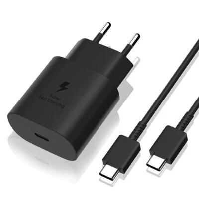 LITTLE BOUTIK Chargeur Noir Rapide 25W + Cable USB C pour Samsung S24 / S24 Plus / S24 Ultra /