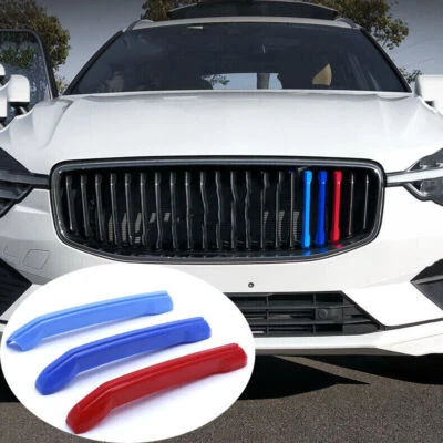 Para Volvo XC60 2018-2021 3 colores ABS parachoques delantero rejilla inserción cubierta embellecedor Foto 1 de 4