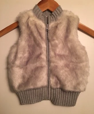 GYMBOREE Niñas Encantado Cuento de Hadas Talla 4 Acogedor Chaleco Cremallera Gris Piel Sintética Vacaciones ¡NUEVO CON ETIQUETAS! Foto 1 de 4