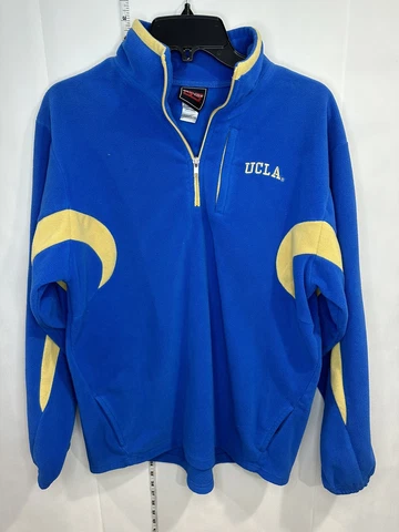 Genuine Stuff - XL UCLA Blue Quarter Zip Fleece Jacket UCLA Embroidered Fleece Cover