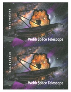 US #5720a James Webb Teleskop Vertical Imperf Pair VF NH MNH, ohne Stanzformen - Bild 1 von 1