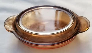 Corning Pyrex Visions Amber 14-oz. CASSERETTE Individual Casserole V-14-B & Lid - Picture 1 of 5