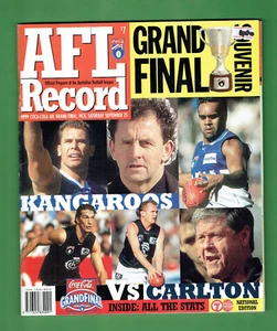 #T8.  1999  AFL  GRAND  FINAL SOUVENIR RECORD MAGAZINE - KANGAROOS V CARLTON - Picture 1 of 1