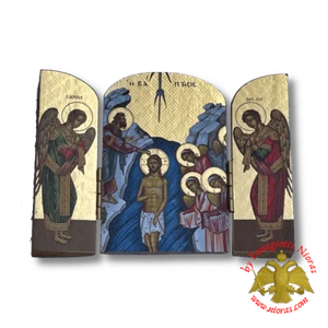 Orthodoxe Holzikone Triptychon Triptychen Triptychon Ikone Ikonen verschiedene Themen - Bild 1 von 20