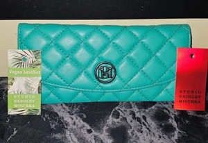 Badgley Mishka Lady Diamond Quilted Wallet Seafoam Green - Picture 1 of 6