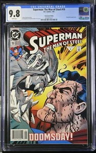 SUPERMAN: THE MAN OF STEEL #19 NEWSSTAND!! CGC 9.8 1St Printing WP DOOMSDAY APP - Picture 1 of 6