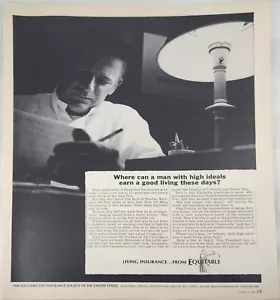 Seguro de vida equitativo 1966 vintage AD viviendo estos días 14"x10" - Imagen 1 de 1
