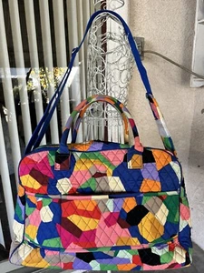 VERA BRADLEY Iconic Large Travel Duffel Bag Carry-on handle shoulder strap - Picture 1 of 21