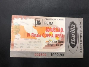 BIGLIETTO STADIO TICKET - ROMA / BORUSSIA D. - IV FINALE COPPA UEFA 1992/93 - Imagen 1 de 2