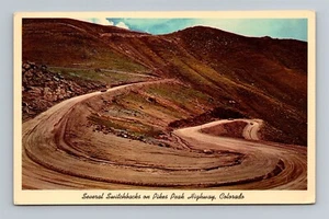 Postal Switchbacks on Pikes Peak Highway Colorado - c1971 frontera blanca - Imagen 1 de 2