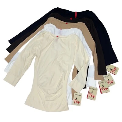 Spanx Shaping Top Boat Neck Compression Slimming Control 3/4 Sleeve On Top 978 - Image 1 of 4