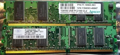 512MB [4X128MB] PC-2100 DIMM 266Mhz SDRAM Memory 184 Pin, Mixed Brands - Image 1 of 2