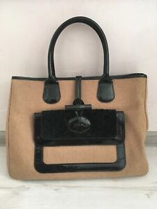 Longchamp Roseau Wool and Leather Tote Bag Made in France