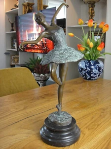 Bronze Statue Ballerina Marmor Tänzerin Skulptur Figur Ballett Edel Luxus XL NEU - Bild 1 von 12