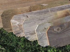 ON SALE! Reclaimed Old Fence Wood Boards W Ears 5 Boards 18" Weathered Planks - Picture 1 of 5