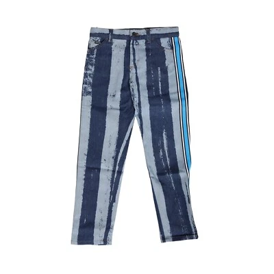 DOLCE & GABBANA Kids Jeans Blue Cotton Striped Denim Trouser s. Tag 12 570usd - Image 1 of 4