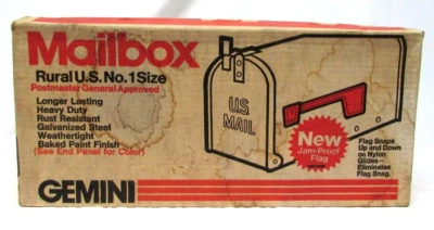 Vintage Gemini ST 1G Green Rural Mailbox-US #1 Galv. Steel NOS - Image 1 of 4
