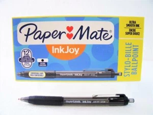 12 Paper Mate InkJoy 300RT Comfort Grip Ballpoint Pens Med. Point Black 1951260 - Picture 1 of 6