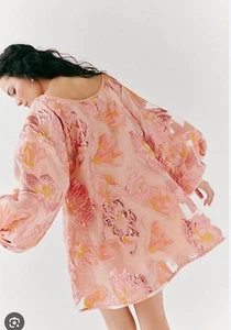 Free People Arianne Elmy Magnolia Floral Good Luck Retro Metallic Minikleid M - Bild 1 von 7