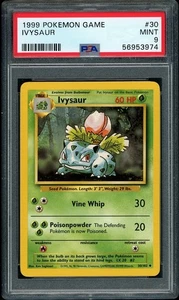 1999 Pokemon Base Set Unlimited Ivysaur #30 PSA 9 MINT - Picture 1 of 2