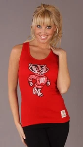 Neu mit Etikett Retro Sport University of Wisconsin Bucky Dachs Strass Tank rot - Bild 1 von 4