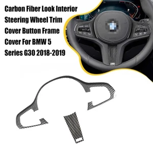 Carbonfaser Optik Lenkrad Abdeckung Trim Rahmen Für BMW 2018 2019 5 Serie G30 - Bild 1 von 9