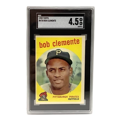 1959 Bob Clemente Topps Baseball #478 Pittsburgh Pirates SGC Graded 4.5 VG EX+ - Image 1 of 3
