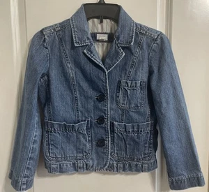 Abercrombie Denim Jean Jacket Girls Youth Large Button Up Medium Wash - Picture 1 of 17
